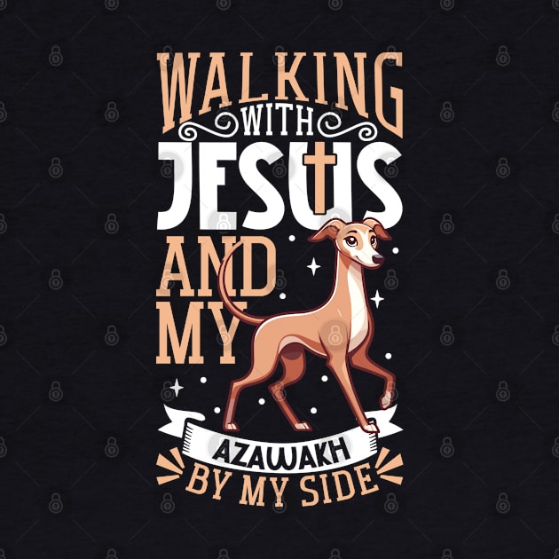 Jesus and dog - Azawakh by Modern Medieval Design